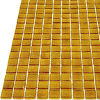 Golden Brown Squares Glass Tile | Tile Club