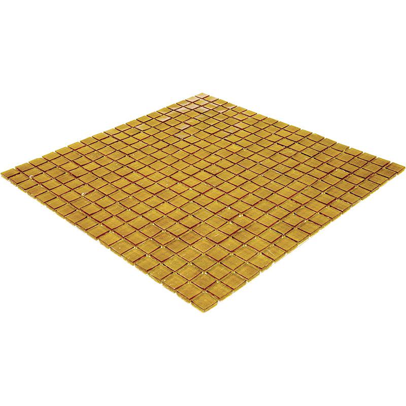 Golden Brown Squares Glass Tile | Tile Club