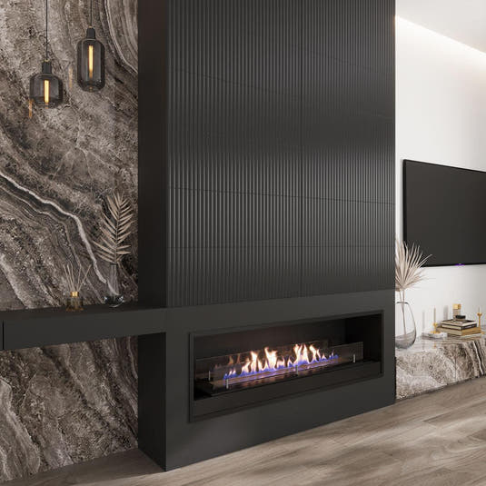 Grazioso Fluted Nero Ceramic Tile 12x36 | Tile Club