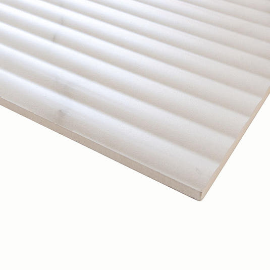 Grazioso Fluted Carrara Ceramic Tile 12x36 | Tile Club