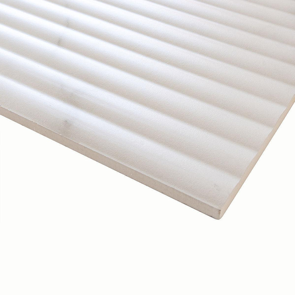 Grazioso Fluted Carrara Ceramic Tile 12x36 | Tile Club