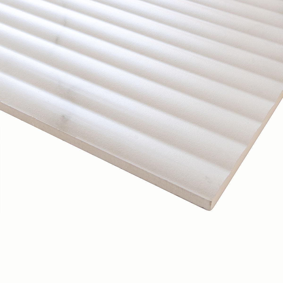 Grazioso Fluted Carrara Ceramic Tile 12x36 | Tile Club