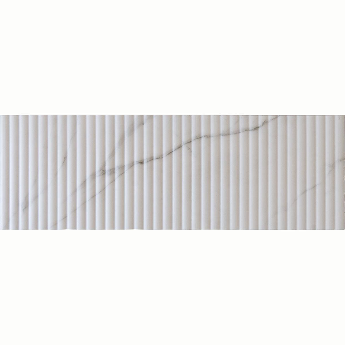 Grazioso Fluted Carrara Ceramic Porcelain Tile