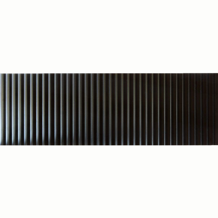 Grazioso Fluted Nero Ceramic Tile 12x36 Sample