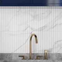 Grazioso Fluted Carrara Ceramic Tile 12x36