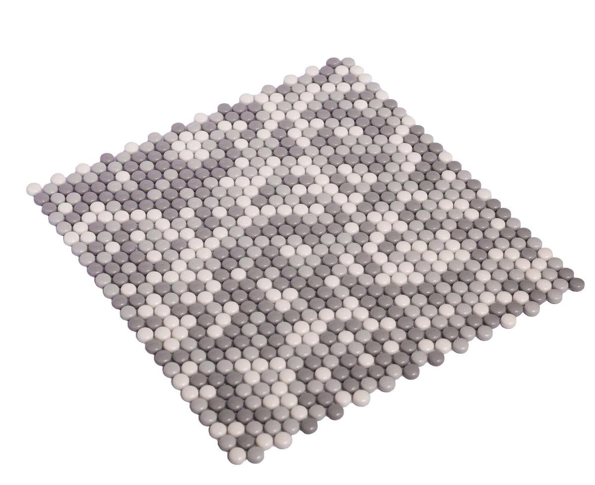 grey penny round tile