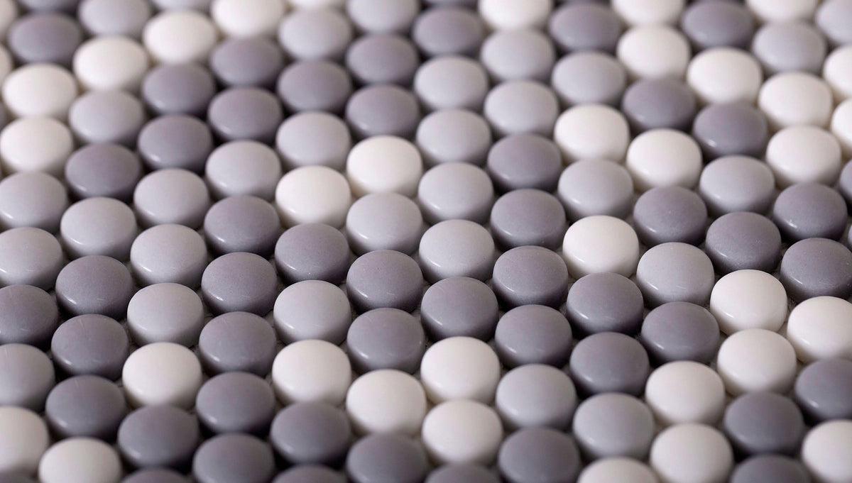 grey penny round tile