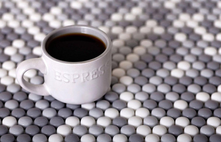 grey penny round tile