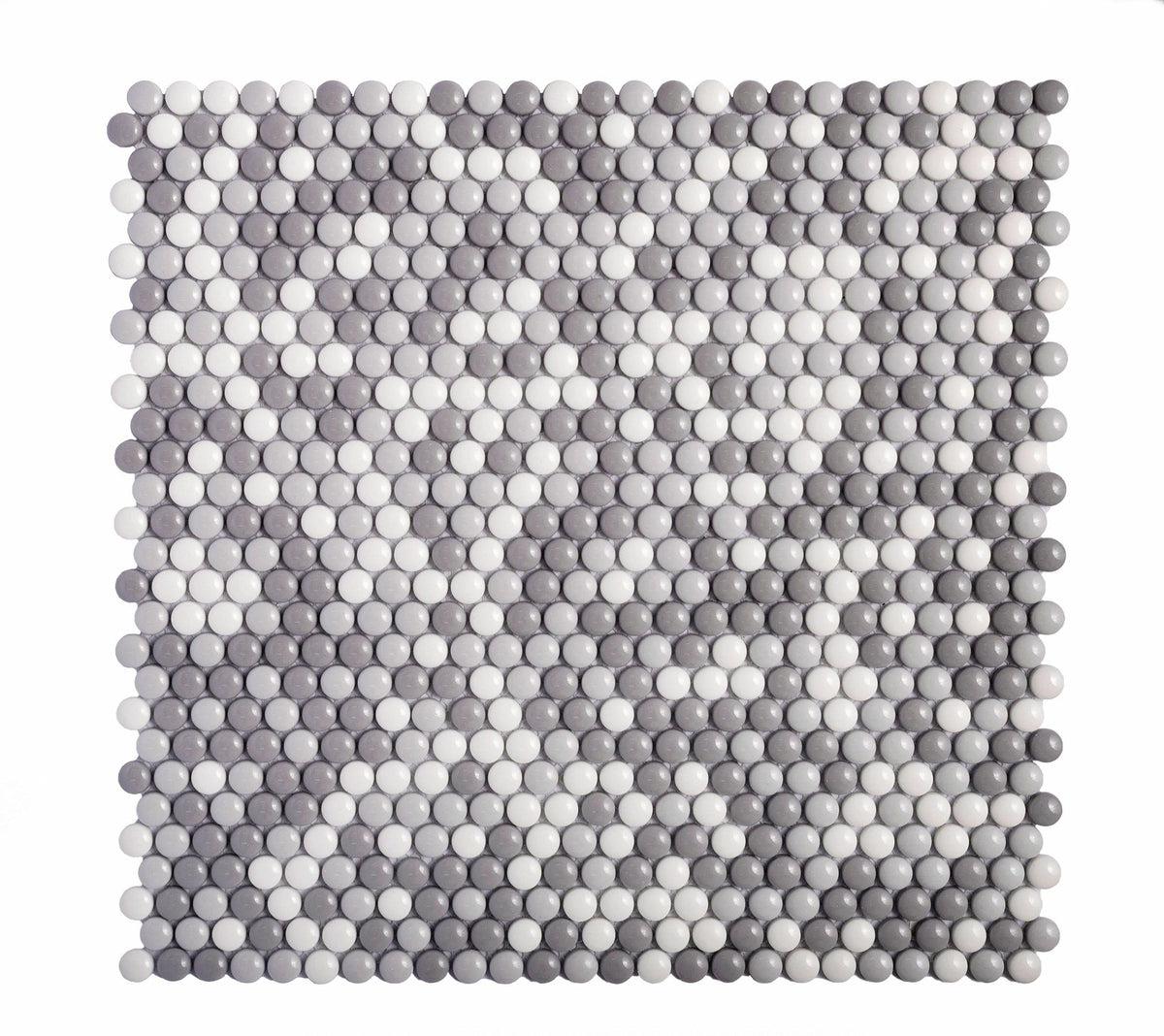 grey penny round tile