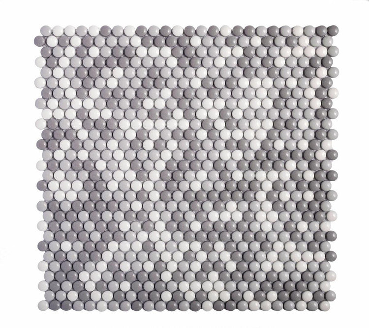 grey penny round tile