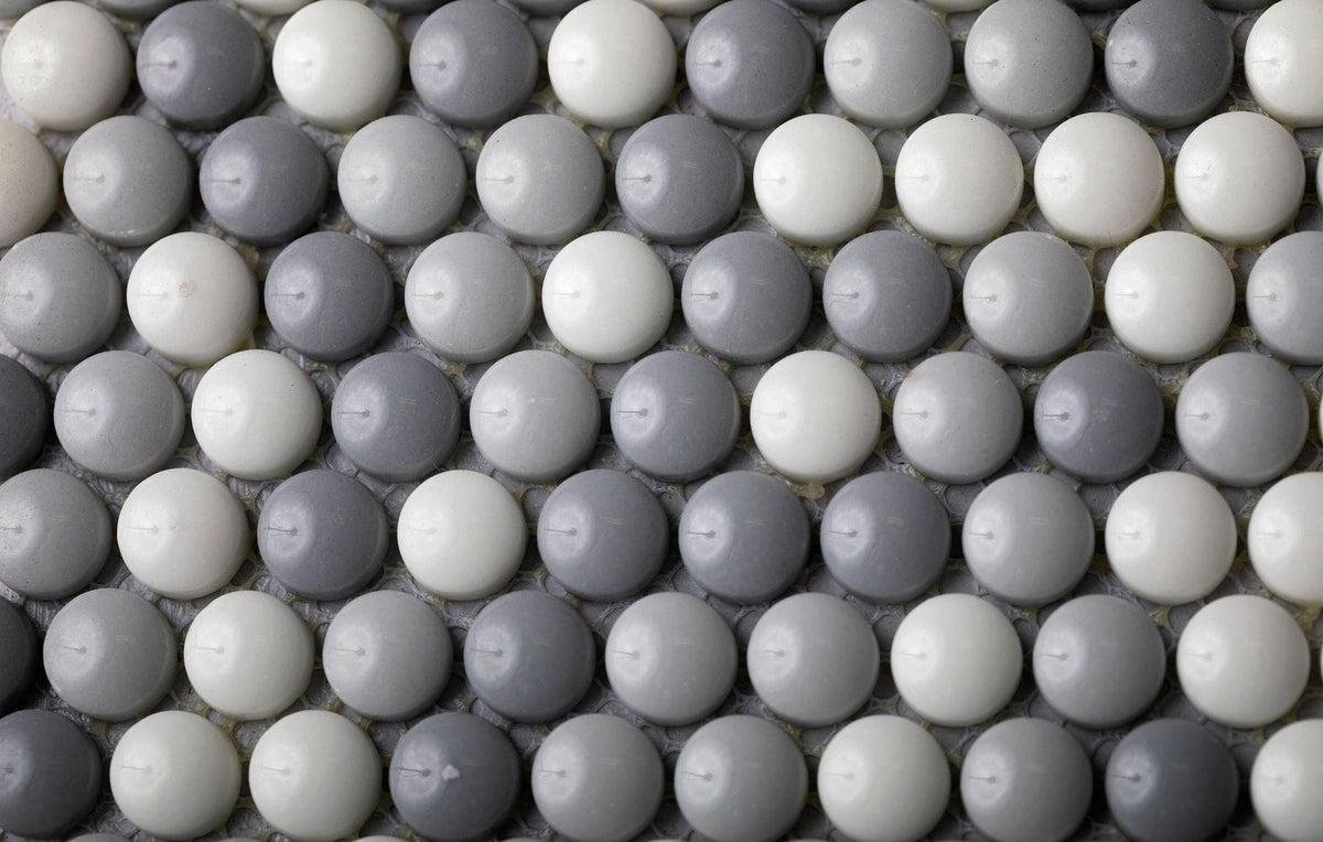 grey penny round tile