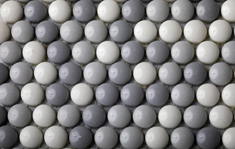 grey penny round tile