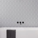 Gray and Whit Diamond Pattern Tile made of Recycled Glass