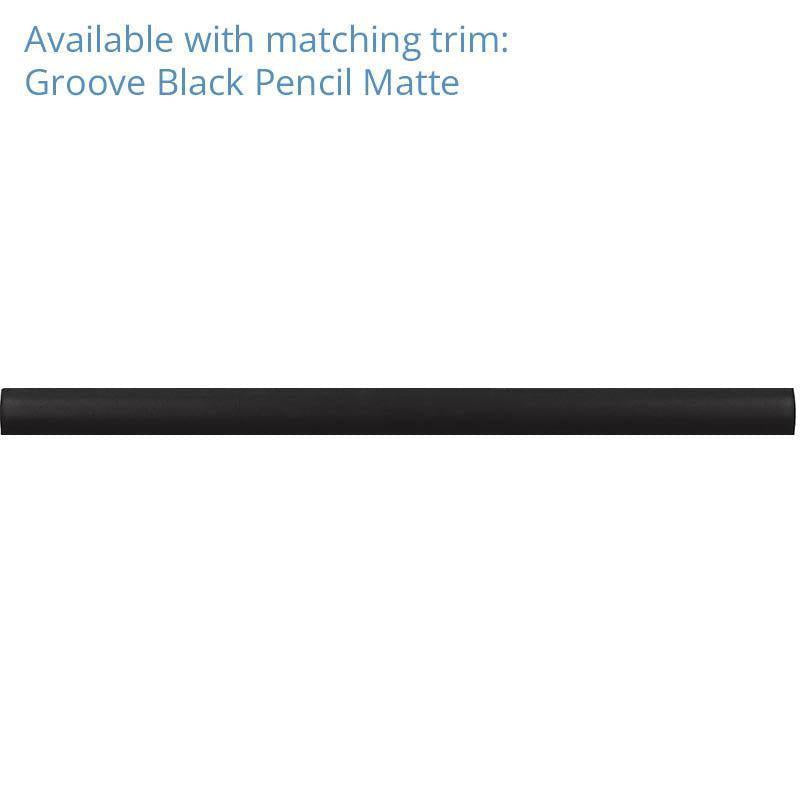 Groove Black Deco Matte Ceramic Subway Tile | Tile Club