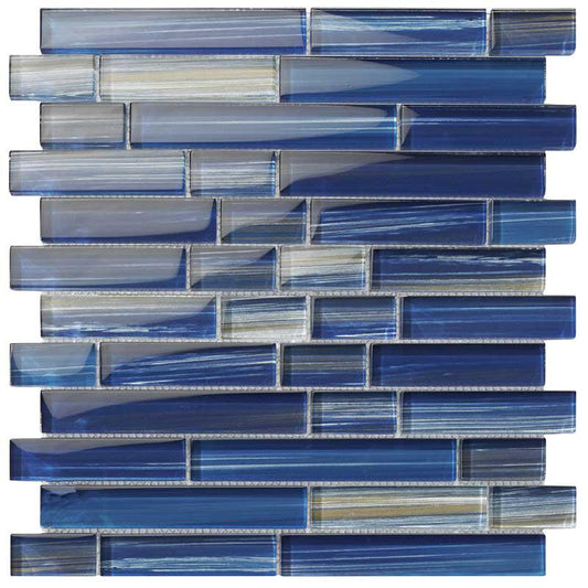 Hawaii Blue Linear Glass Mosaic