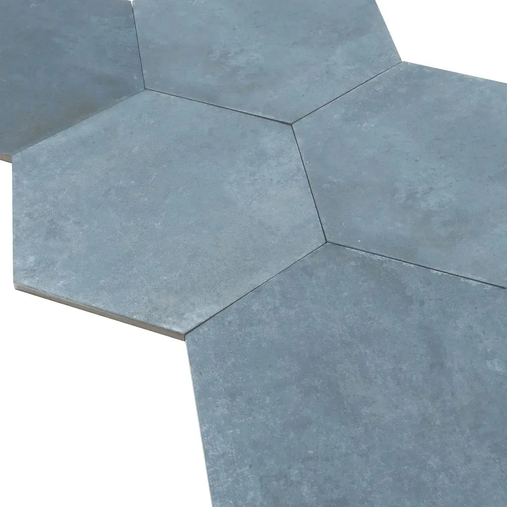Portuguese Blue Porcelain Hexagon Tile | Tile Club