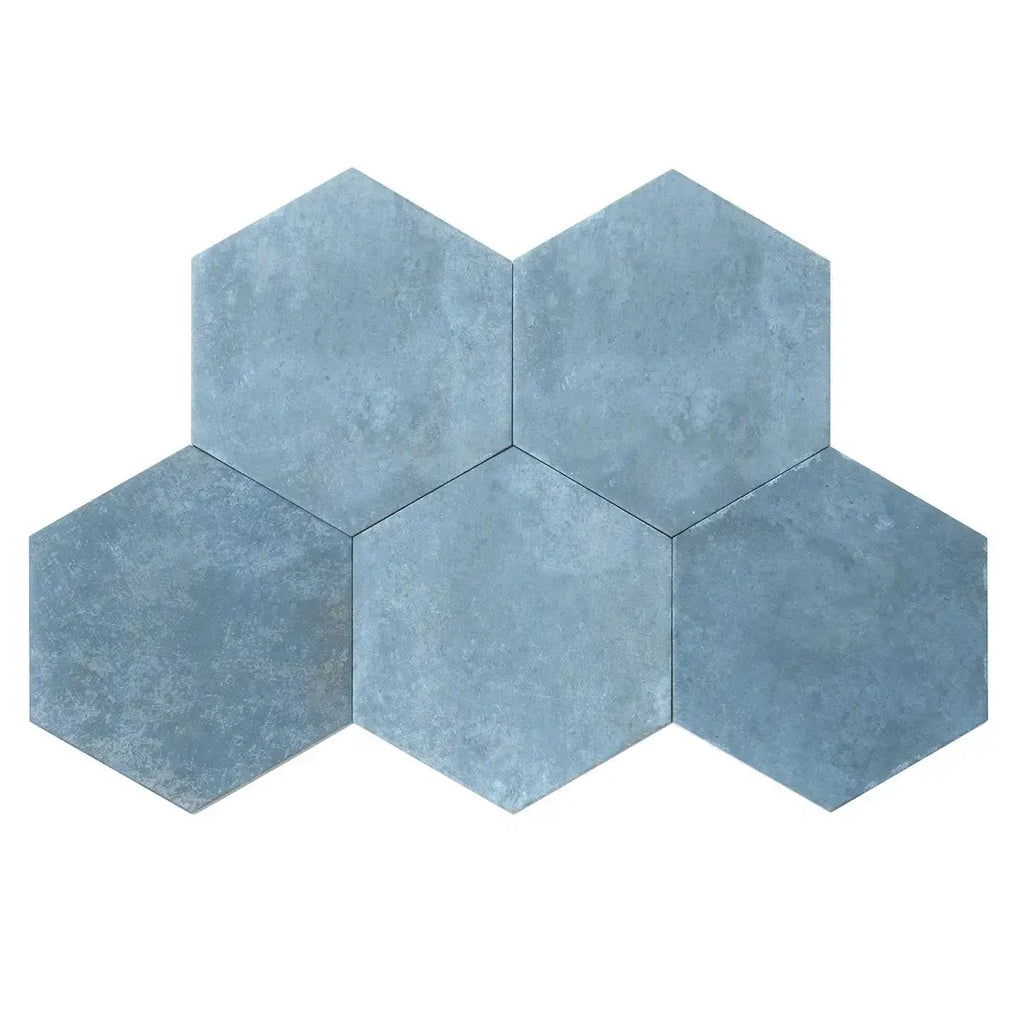 Portuguese Blue Porcelain Hexagon Tile | Tile Club