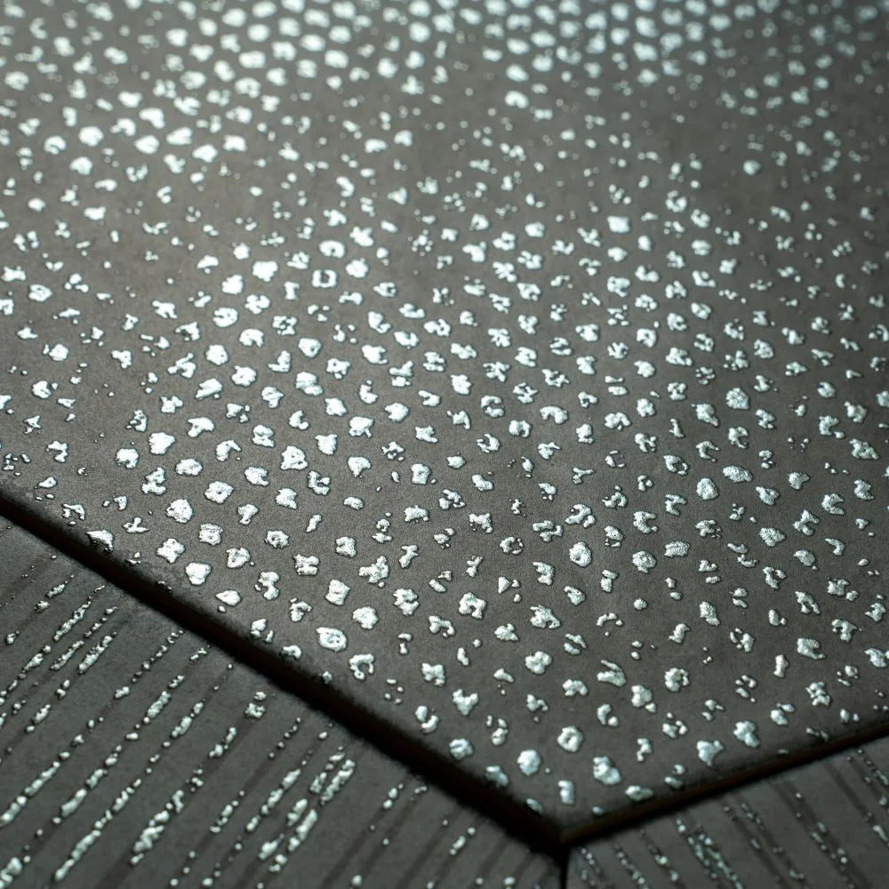 Ink Black Dimension Porcelain Hexagon Tile | Tile Club