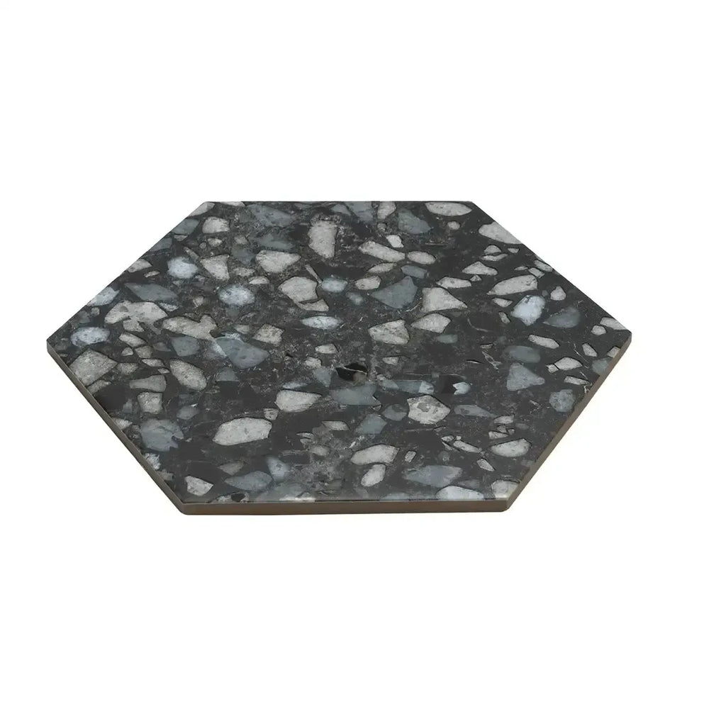 Black and White Chic Terrazzo Hex Porcelain Tile | Tile Club