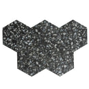 Black and White Chic Terrazzo Hex Porcelain Tile | Tile Club