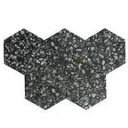 Black and White Chic Terrazzo Hex Porcelain Tile | Tile Club
