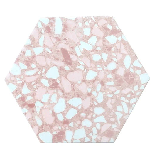 Desert Rose Terrazzo Hex Porcelain Tile | Tile Club