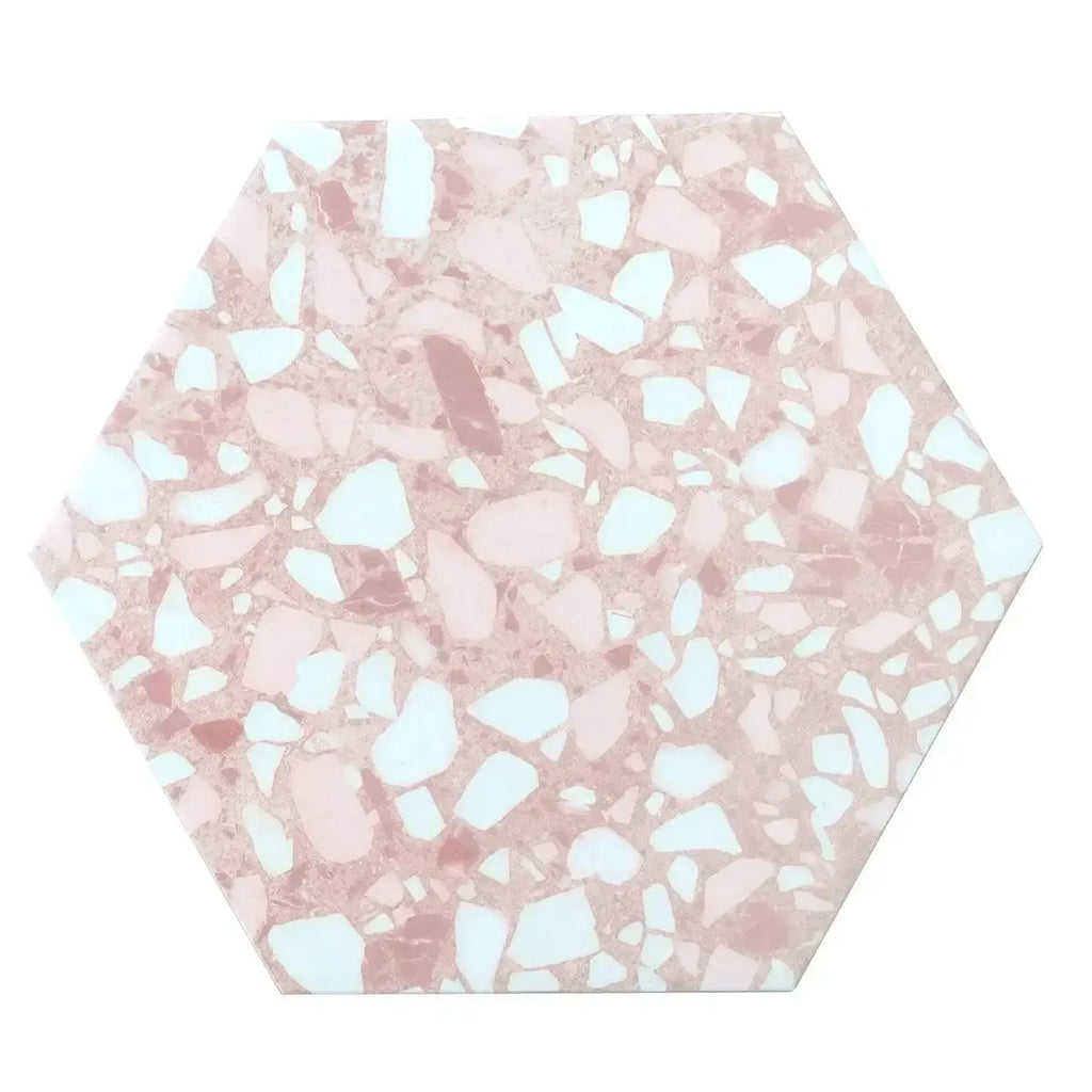 Desert Rose Terrazzo Hex Porcelain Tile | Tile Club