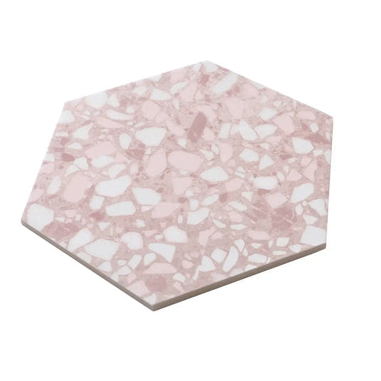 Desert Rose Terrazzo Hex Porcelain Tile | Tile Club