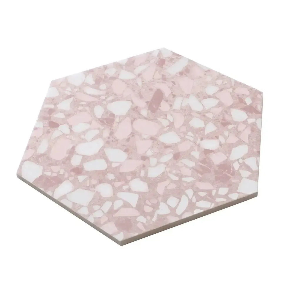 Desert Rose Terrazzo Hex Porcelain Tile | Tile Club