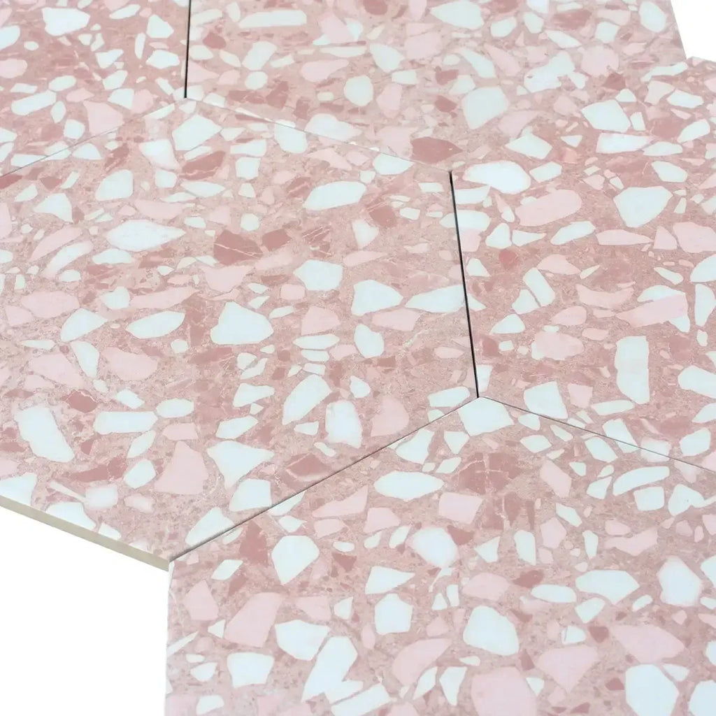 Desert Rose Terrazzo Hex Porcelain Tile | Tile Club