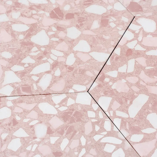 Desert Rose Terrazzo Hex Porcelain Tile | Tile Club