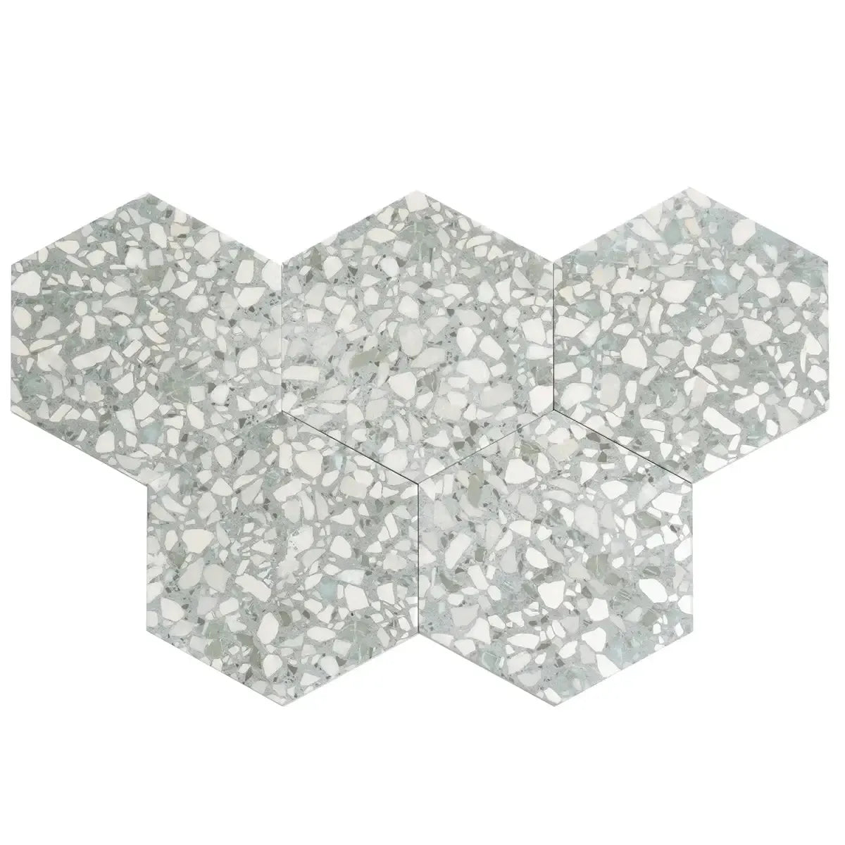 Agave Green Terrazzo Hex Porcelain Tile | Tile Club