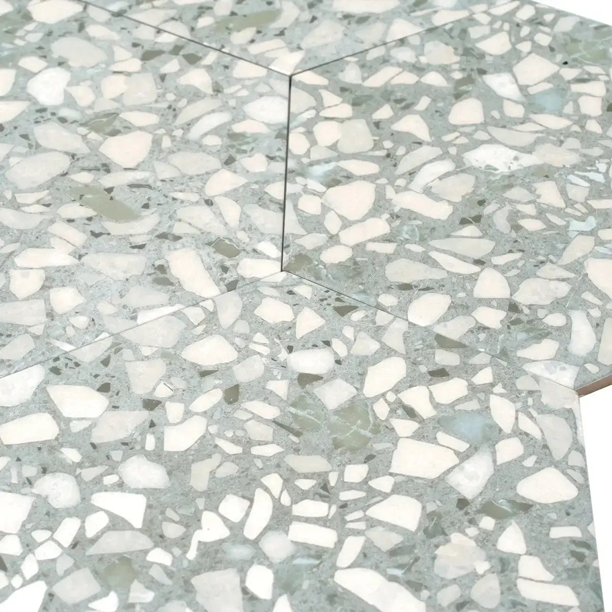 Agave Green Terrazzo Hex Porcelain Tile | Tile Club