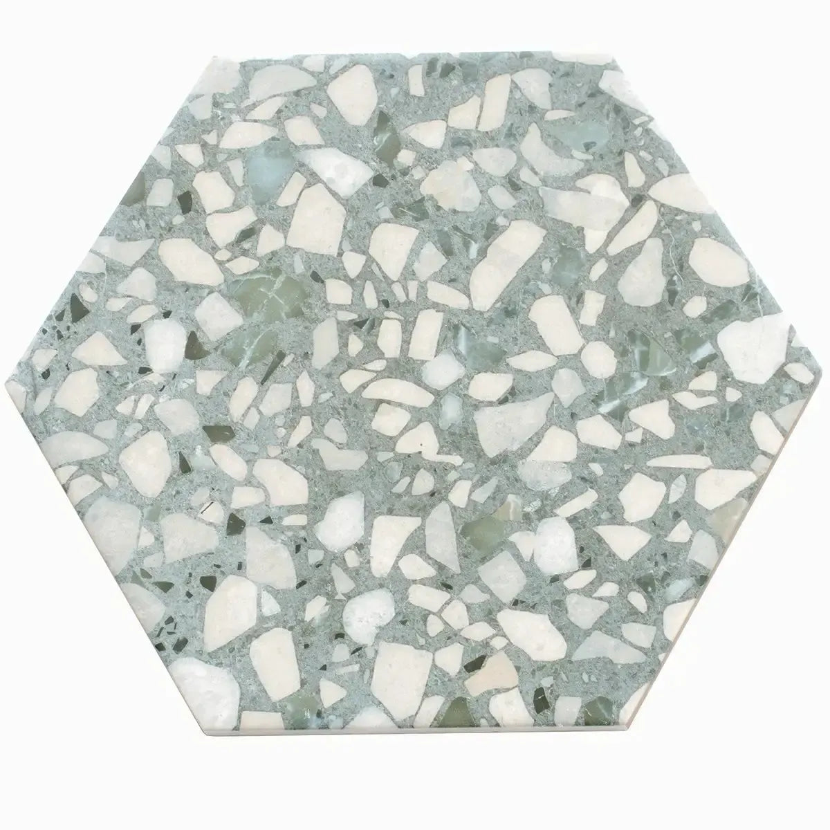 Agave Green Terrazzo Hex Porcelain Tile | Tile Club