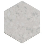 Tundra Snow Terrazzo Hex Porcelain Tile | Tile Club