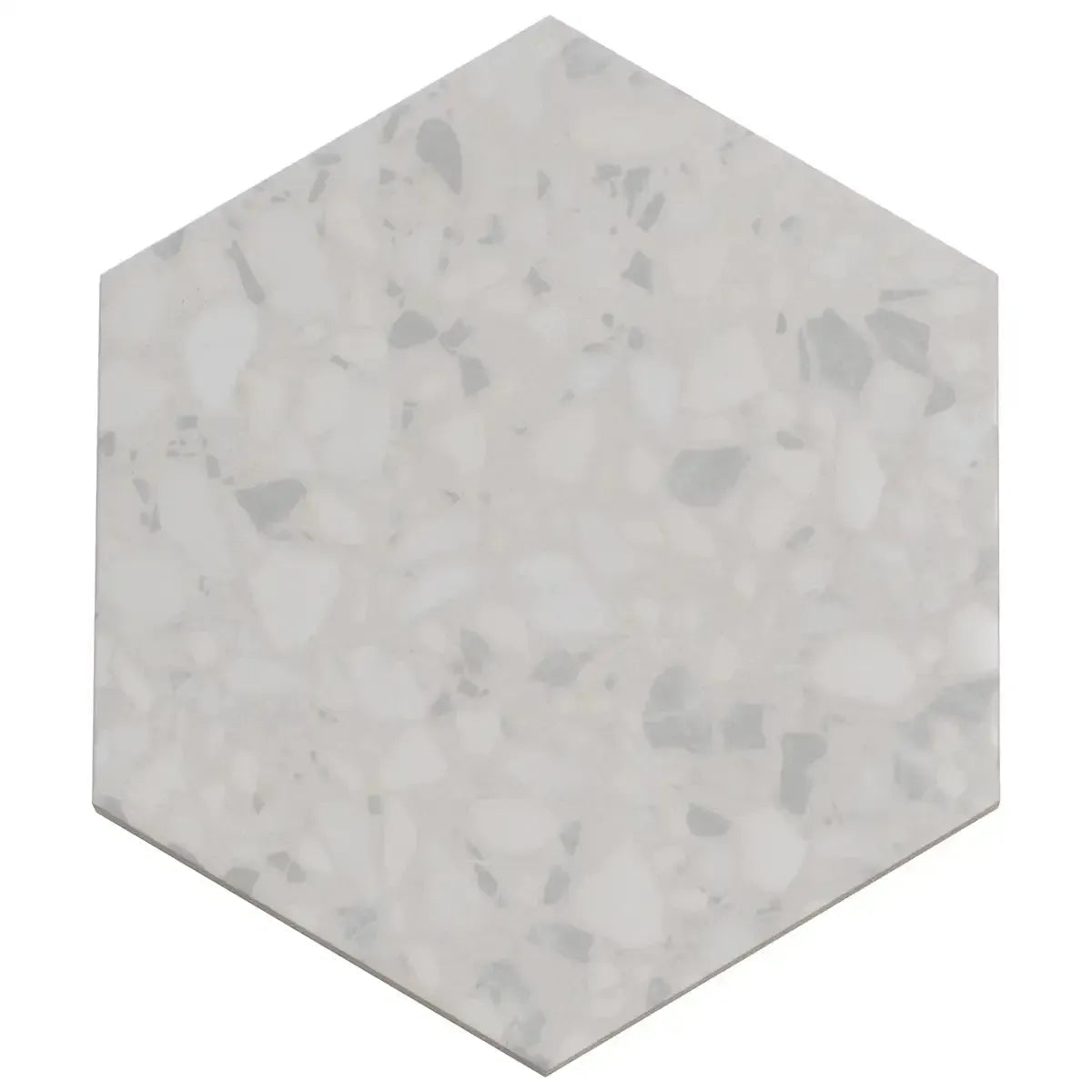 Tundra Snow Terrazzo Hex Porcelain Tile | Tile Club