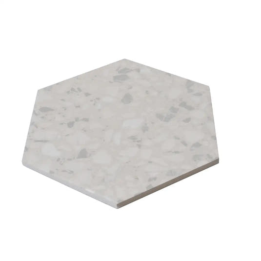 Tundra Snow Terrazzo Hex Porcelain Tile | Tile Club