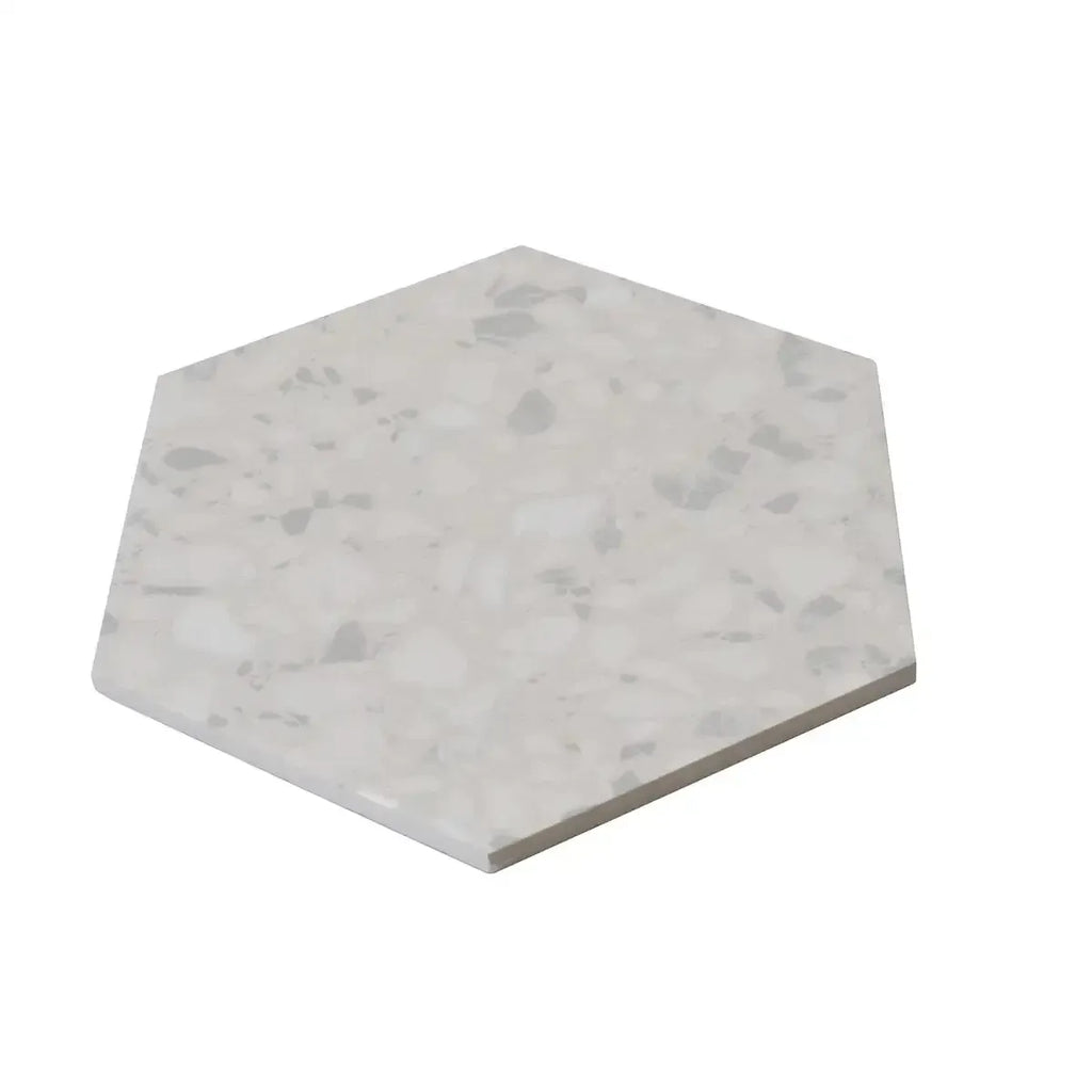 Tundra Snow Terrazzo Hex Porcelain Tile | Tile Club