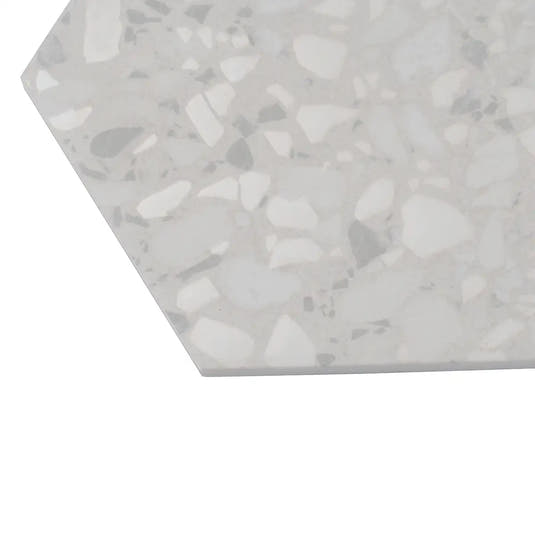 Tundra Snow Terrazzo Hex Porcelain Tile | Tile Club