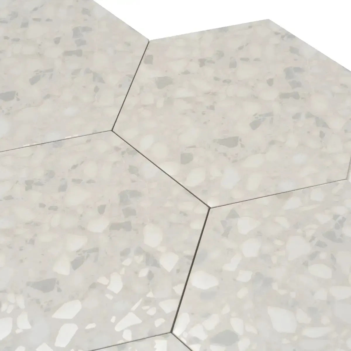 Tundra Snow Terrazzo Hex Porcelain Tile | Tile Club