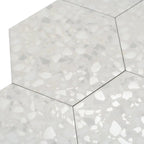 Tundra Snow Terrazzo Hex Porcelain Tile | Tile Club