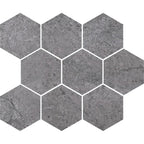 Campbell Dark Gray Hexagon 10x12 | Tile Club