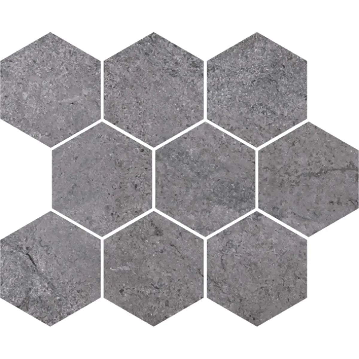 Campbell Dark Gray Hexagon 10x12 | Tile Club