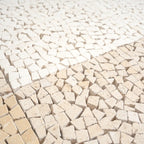 Beige and White Gingham Micro Mosaic Marble Tile | Tile Club