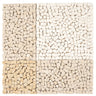 Beige and White Gingham Micro Mosaic Marble Tile