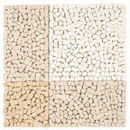 Beige and White Gingham Micro Mosaic Marble Tile | Tile Club