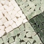 Green and White Gingham Micro Mosaic Marble Tile | Tile Club