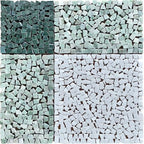Green and White Gingham Micro Mosaic Marble Tile | Tile Club