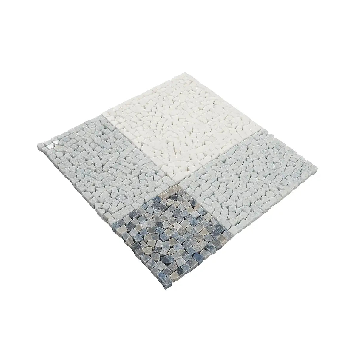 Blue and White Gingham Micro Mosaic Marble Tile | Tile Club