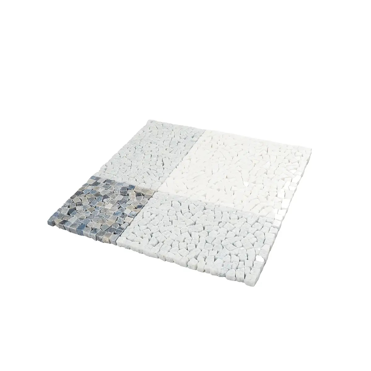 Blue and White Gingham Micro Mosaic Marble Tile | Tile Club